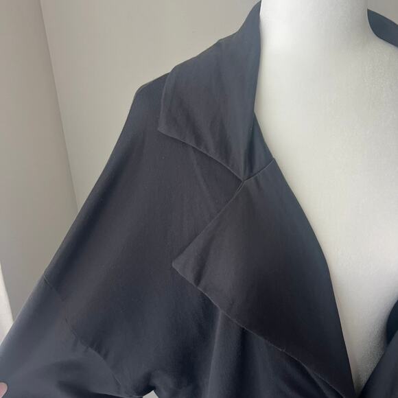 Zara Black Long Robe Coat Lightweight Full Length - Picture 5 of 9